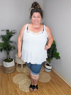 Ashley Polka Dot + Lace Tank (2 colors)