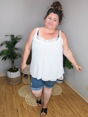 Ashley Polka Dot + Lace Tank (2 colors)