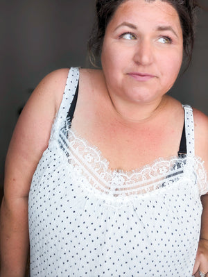 Ashley Polka Dot + Lace Tank (2 colors)