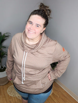 PHC- Mocha Dot Cloud Cowl Pullover