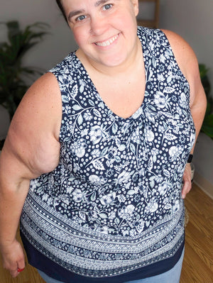 Renae Soft Florals + Trim Tank