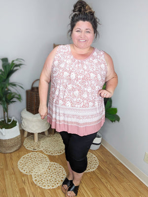 Renae Soft Florals + Trim Tank