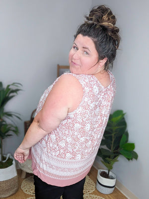Renae Soft Florals + Trim Tank