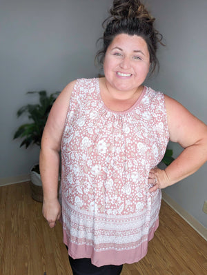 Renae Soft Florals + Trim Tank