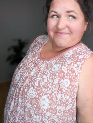 Renae Soft Florals + Trim Tank