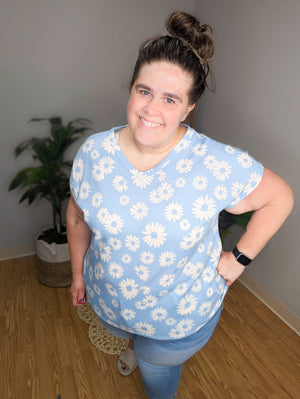 SALE- Daisy Delight Vneck Tee