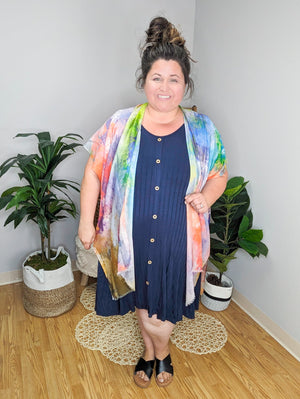 Brush it Off Watercolor Print Kimono