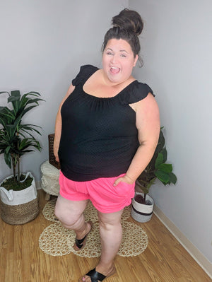 SALE- Draped Neon Pink Harem Shorts