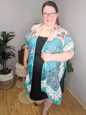 Just Peachy Teal + Peach Kimono