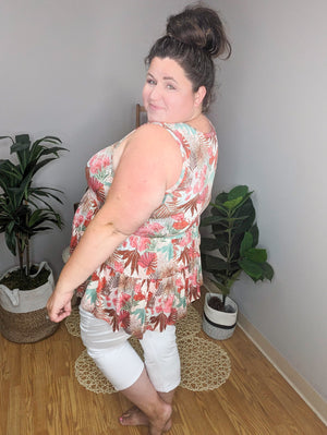 SALE- That Thing You Do Tiered Tank in Hawaiian Hottie