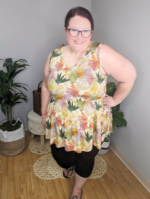 SALE- That Thing You Do Tiered Tank in Hawaiian Hottie
