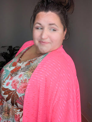 Sheer Stripes MonoChrome Open Kimono