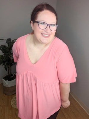 Sunset Silhouette Draped Vneck Top (2 colors)