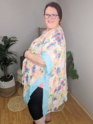 Mystique Mission Aqua Flower Kimono