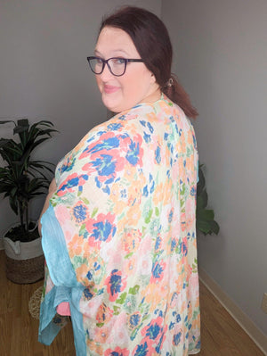 Mystique Mission Aqua Flower Kimono
