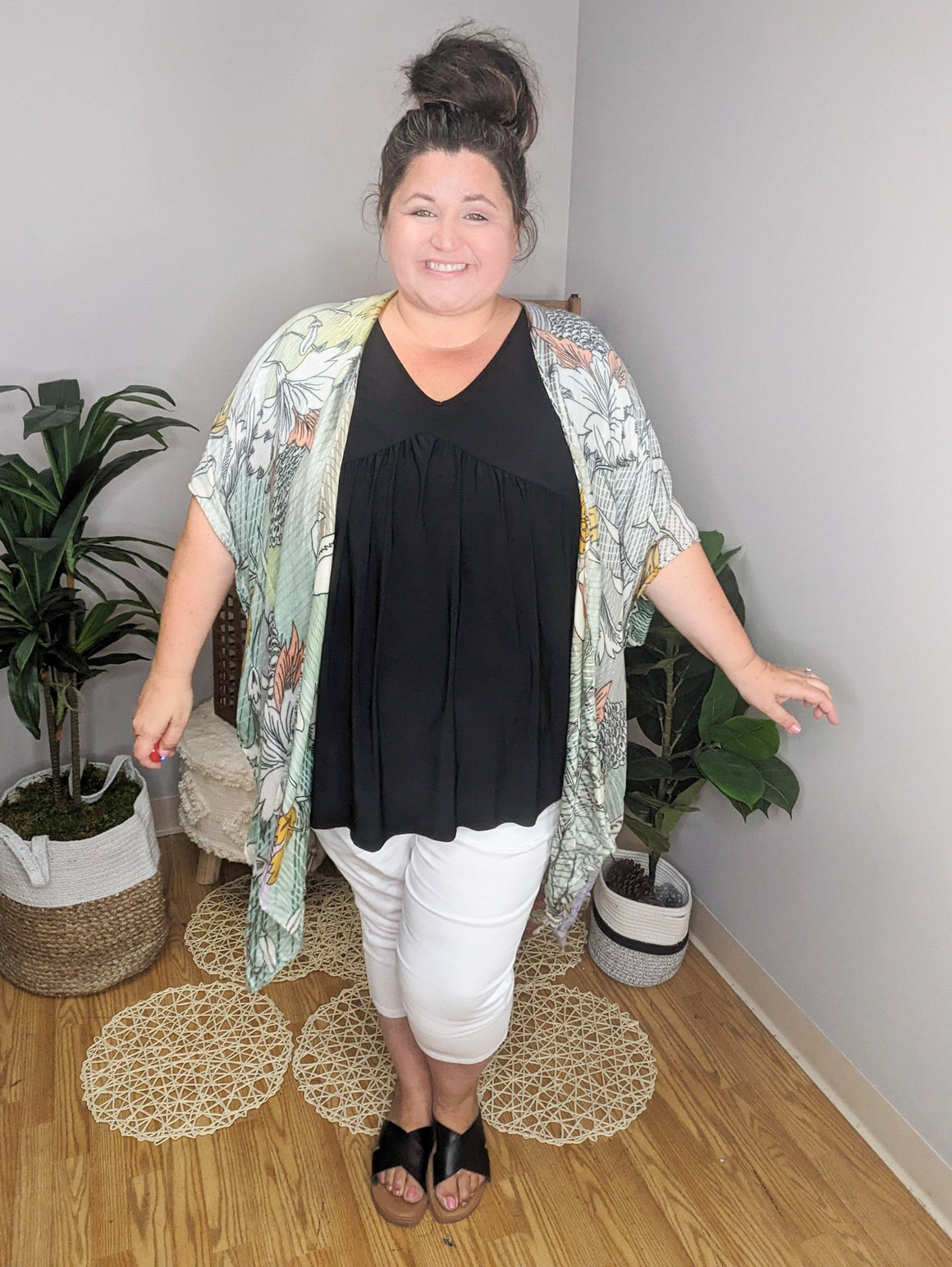 Memphis Floral Kimono