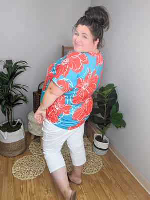 Poppin Petals Bold Floral Dolman Top
