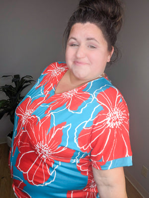 Poppin Petals Bold Floral Dolman Top