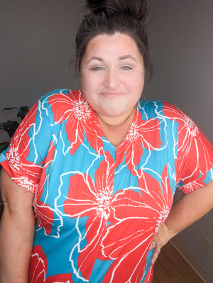Poppin Petals Bold Floral Dolman Top