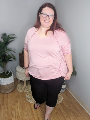 SALE- Brunch Time Pink Tunic w/Pockets