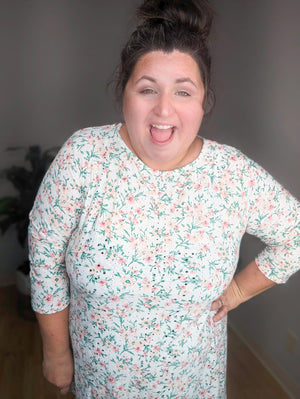 SALE- Freshly Picked White Floral Eyelet Tunic