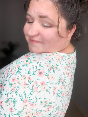 SALE- Freshly Picked White Floral Eyelet Tunic