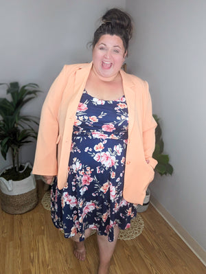Floral Fling Navy Flounce Dress