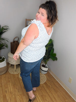 Judy Blue Embroidered Pocket Crop Wide Leg