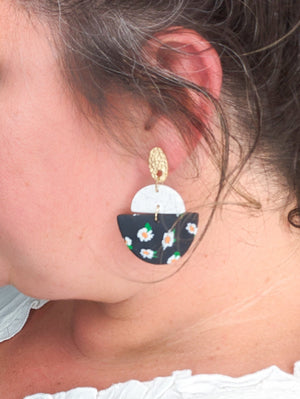 Handmade Clay Daisy Pot Earrings