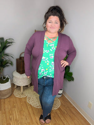 SALE- Fern Florals Bold Green Strappy Tunic