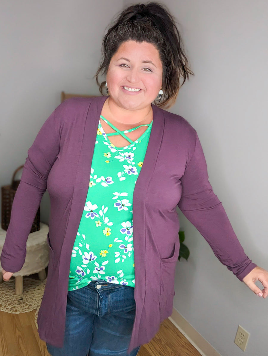 SALE- Fern Florals Bold Green Strappy Tunic