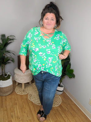 Judy Blue Embroidered Pocket Crop Wide Leg