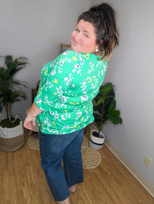 SALE- Fern Florals Bold Green Strappy Tunic