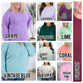 Annie Luxe Brushed Ribbed Pullovers in Solids (17 COLORS!)-2- Long Sleeve Tops-MICHELLE MAE-Styled by Stacked - A Plus Size Women's Boutique in Lakeville, MN