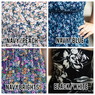 Karli Luxe Floral Midi Dress w/Adjustable Straps (4 colors)-11- Dress/Romp/Jump-MICHELLE MAE-Styled by Stacked - A Plus Size Women's Boutique in Lakeville, MN