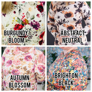 Blair Mockneck Long Sleeve w/Thumbholes in Florals (12 Prints)-2- Long Sleeve Tops-MICHELLE MAE-Styled by Stacked - A Plus Size Women's Boutique in Lakeville, MN