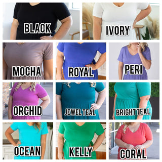 Marissa Short Sleeve Mini Ruffle Tee in Solids (11 colors)-7- Year Round Basic Tops-Michelle Mae-Styled by Stacked - A Plus Size Women's Boutique in Lakeville, MN