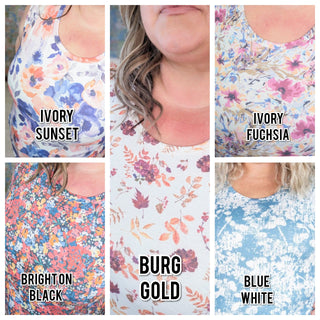 Livi Triple Stretch Scoopneck Tank in Florals (7 Colors)-1- ShortSlv/Slvless Tops-MICHELLE MAE-Styled by Stacked - A Plus Size Women's Boutique in Lakeville, MN