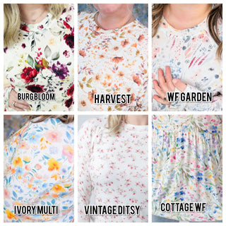 Blair Mockneck Long Sleeve w/Thumbholes in Florals (13 Prints)-2- Long Sleeve Tops-MICHELLE MAE-Styled by Stacked - A Plus Size Women's Boutique in Lakeville, MN