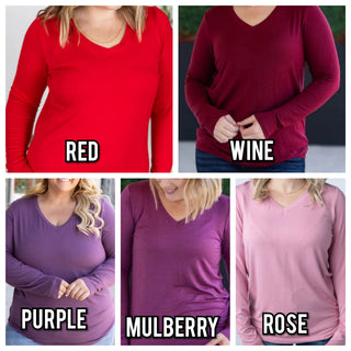 Larissa Premium Vneck Long Sleeve in Solids (11 Colors)