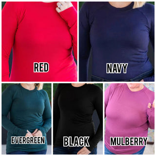Blair Mockneck Long Sleeve with Thumbholes in Solids (8 Colors)