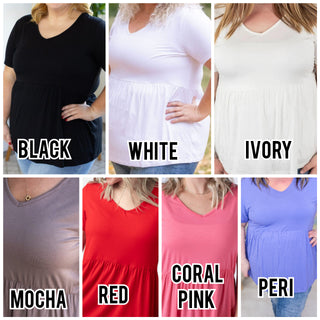 Marissa Short Sleeve Luxe Babydoll Tee in Solids