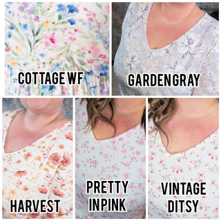 Marissa Luxe Short Sleeve Babydoll Top in Florals