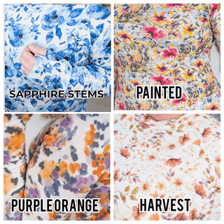 Blair Mockneck Long Sleeve w/Thumbholes in Florals (12 Prints)-2- Long Sleeve Tops-MICHELLE MAE-Styled by Stacked - A Plus Size Women's Boutique in Lakeville, MN