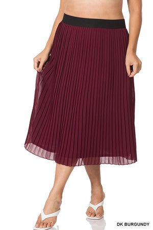 SALE- Caroline Chiffon Pleated Midi Skirt