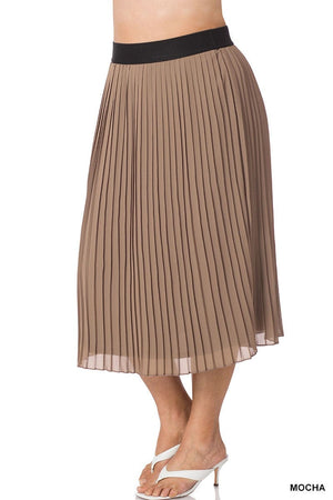 SALE- Caroline Chiffon Pleated Midi Skirt