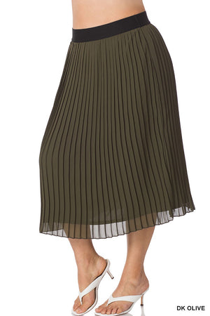 SALE- Caroline Chiffon Pleated Midi Skirt