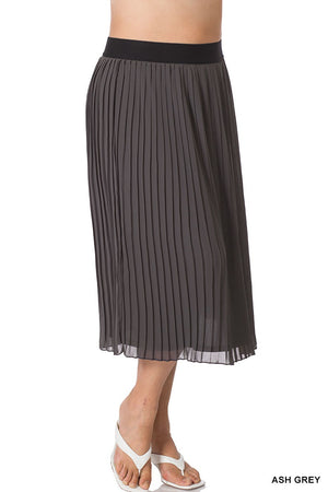 SALE- Caroline Chiffon Pleated Midi Skirt