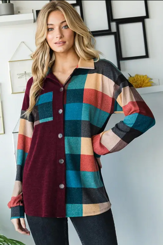 Tricia Check Plaid Shirket w/Pocket (2 Colors)