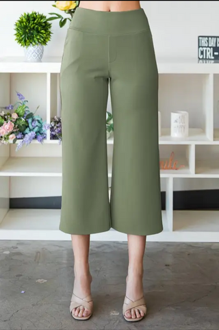 Chloe Pull On Wide Crop Pant (4 Colors)
